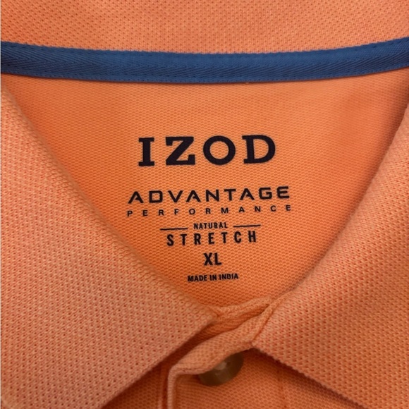 IZOD Advantage Performance Polo Shirt Men’s XL Coral Orange Stretch - Picture 3 of 4